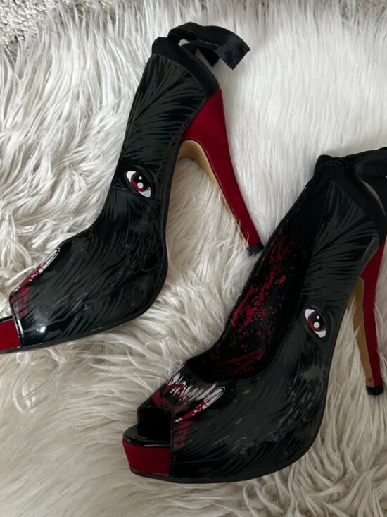 Iron Fist Wolfbeater Platform Heels Peeptoe Shoes 8 - Picture 10 of 10